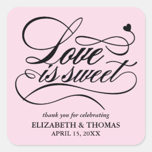 STICKER CARRÉ L'AMOUR ÉLÉGANT CLASSÉ EST DES BÂTIMENTS DE MARIAG