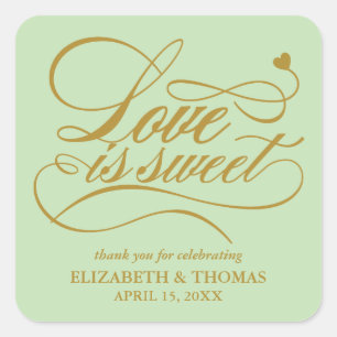 STICKER CARRÉ L'AMOUR ÉLÉGANT CLASSÉ EST DES BÂTIMENTS DE MARIAG