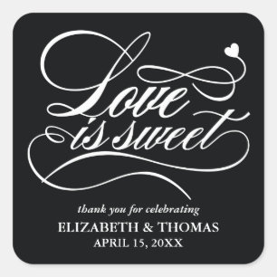 STICKER CARRÉ L'AMOUR ÉLÉGANT CLASSÉ EST DES BÂTIMENTS DE MARIAG