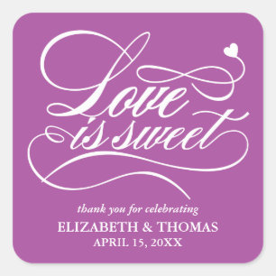 STICKER CARRÉ L'AMOUR ÉLÉGANT CLASSÉ EST DES BÂTIMENTS DE MARIAG