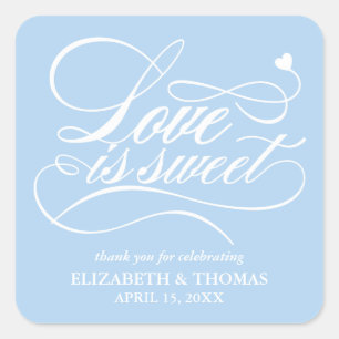 STICKER CARRÉ L'AMOUR ÉLÉGANT CLASSÉ EST DES BÂTIMENTS DE MARIAG