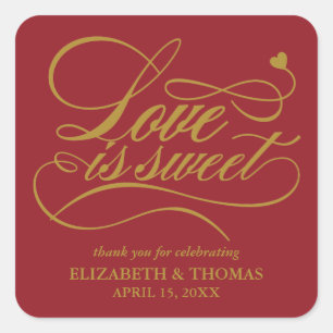 STICKER CARRÉ L'AMOUR ÉLÉGANT CLASSÉ EST DES BÂTIMENTS DE MARIAG