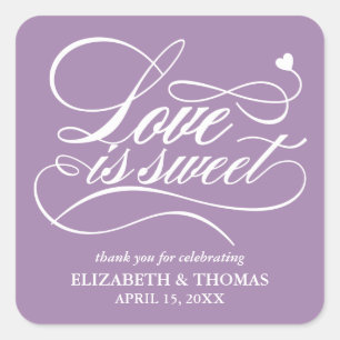 STICKER CARRÉ L'AMOUR ÉLÉGANT CLASSÉ EST DES BÂTIMENTS DE MARIAG