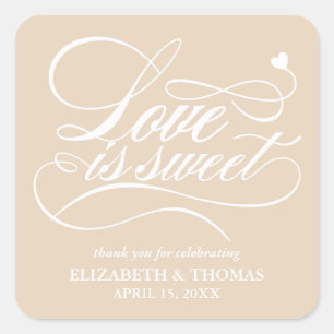 STICKER CARRÉ L'AMOUR ÉLÉGANT CLASSÉ EST DES BÂTIMENTS DE MARIAG