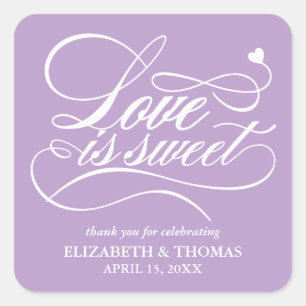 STICKER CARRÉ L'AMOUR ÉLÉGANT CLASSÉ EST DES BÂTIMENTS DE MARIAG