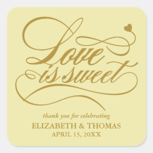 STICKER CARRÉ L'AMOUR ÉLÉGANT CLASSÉ EST DES BÂTIMENTS DE MARIAG