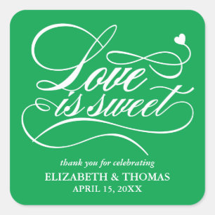 STICKER CARRÉ L'AMOUR ÉLÉGANT CLASSÉ EST DES BÂTIMENTS DE MARIAG