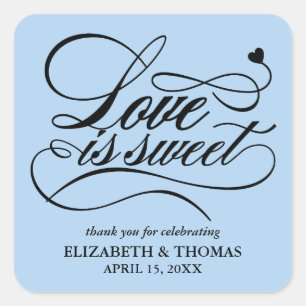 STICKER CARRÉ L'AMOUR ÉLÉGANT CLASSÉ EST DES BÂTIMENTS DE MARIAG