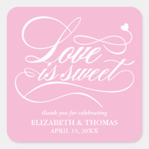 STICKER CARRÉ L'AMOUR ÉLÉGANT CLASSÉ EST DES BÂTIMENTS DE MARIAG
