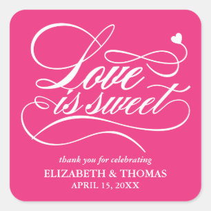 STICKER CARRÉ L'AMOUR ÉLÉGANT CLASSÉ EST DES BÂTIMENTS DE MARIAG