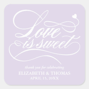 STICKER CARRÉ L'AMOUR ÉLÉGANT CLASSÉ EST DES BÂTIMENTS DE MARIAG