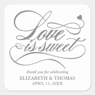 STICKER CARRÉ L'AMOUR ÉLÉGANT CLASSÉ EST DES BÂTIMENTS DE MARIAG