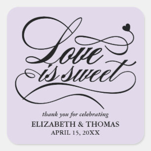 STICKER CARRÉ L'AMOUR ÉLÉGANT CLASSÉ EST DES BÂTIMENTS DE MARIAG
