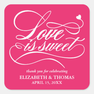 STICKER CARRÉ L'AMOUR ÉLÉGANT CLASSÉ EST DES BÂTIMENTS DE MARIAG