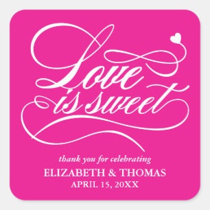 STICKER CARRÉ L'AMOUR ÉLÉGANT CLASSÉ EST DES BÂTIMENTS DE MARIAG