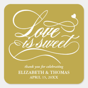 STICKER CARRÉ L'AMOUR ÉLÉGANT CLASSÉ EST DES BÂTIMENTS DE MARIAG