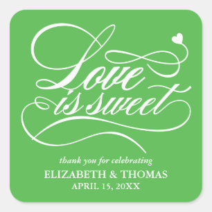 STICKER CARRÉ L'AMOUR ÉLÉGANT CLASSÉ EST DES BÂTIMENTS DE MARIAG