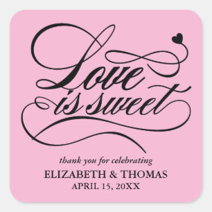 STICKER CARRÉ L'AMOUR ÉLÉGANT CLASSÉ EST DES BÂTIMENTS DE MARIAG