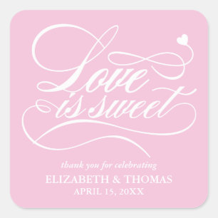 STICKER CARRÉ L'AMOUR ÉLÉGANT CLASSÉ EST DES BÂTIMENTS DE MARIAG