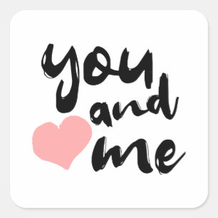 Sticker Carré L'amour en deux mots Vous et moi.