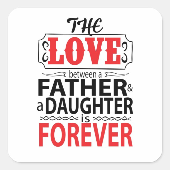 Sticker Carré L'amour entre père et fille (Devant)