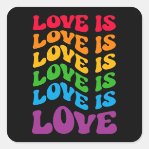 Sticker Carré L'amour est amour gay LGBT