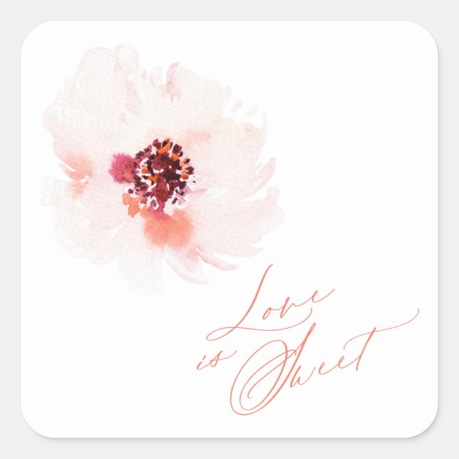 Sticker Carré L'amour est doux – Romantique (Devant)