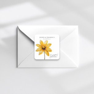 Sticker Carré L'amour est en fleur une douche nuptiale fleurie m