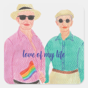 Sticker Carré L'amour est la fierté de l'amour Saint-Valentin