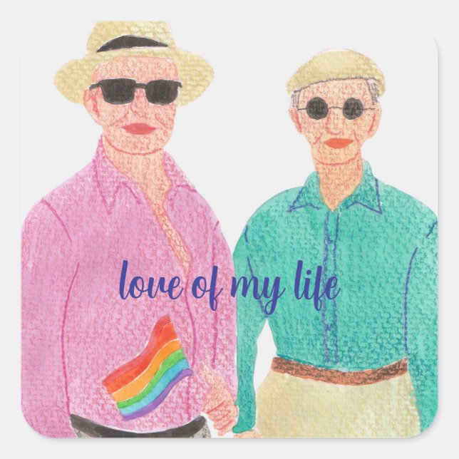 Sticker Carré L'amour est la fierté de l'amour Saint-Valentin (Devant)