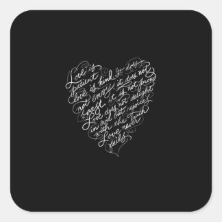 Sticker Carré L'amour est patient, l'amour est gentil, inspirati