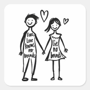 Sticker Carré L'amour ne connaît pas de limites
