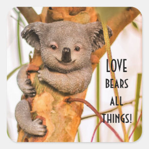 Sticker Carré L'amour porte toutes les choses