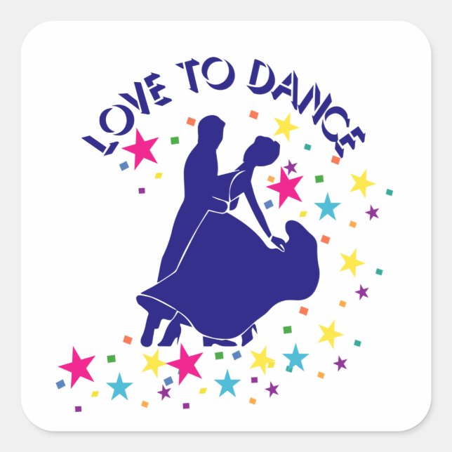 Sticker Carré L'amour pour la danse (Devant)