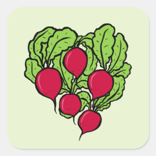 Sticker Carré L'amour pour les Radis