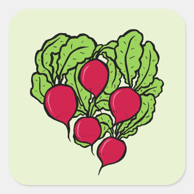 Sticker Carré L'amour pour les Radis (Devant)