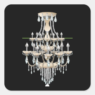Sticker Carré Lampe de plafond baroque pour meubles brillants