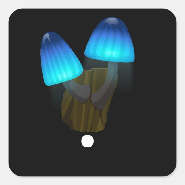 Sticker Carré Lampe murale de meubles brillants champignon (Devant)