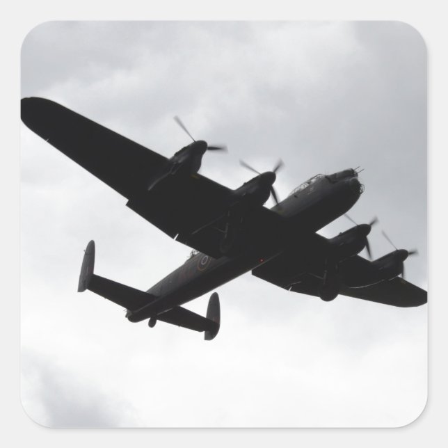 Sticker Carré Lancaster Bomber Landing (Devant)