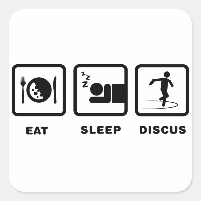 Sticker Carré Lancement de Discus (Devant)