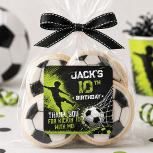 Sticker Carré Lancement de la fête d'anniversaire de football ve