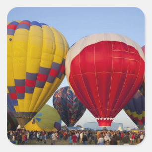 Sticker Carré Lancement de montgolfières