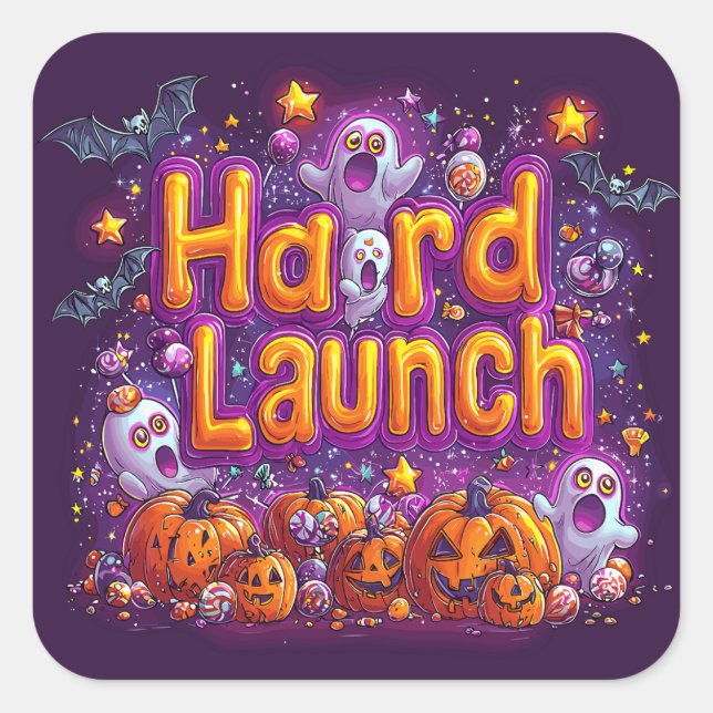 Sticker Carré Lancement dur | ExDesigner | Halloween (Devant)