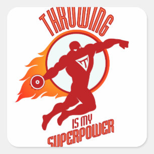 Sticker Carré lancer le disque est ma superpuissance