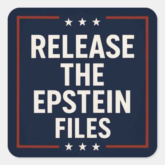 Sticker Carré Lancer les fichiers Epstein (Devant)