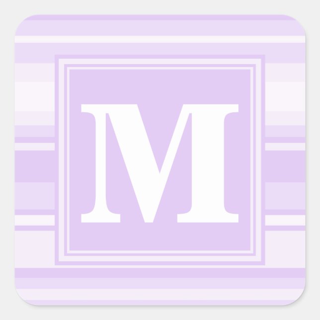 Sticker Carré Landes lilas monogrammes (Devant)