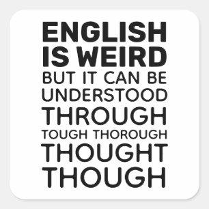 Sticker Carré L'anglais est Drôle Grammaire bizarre