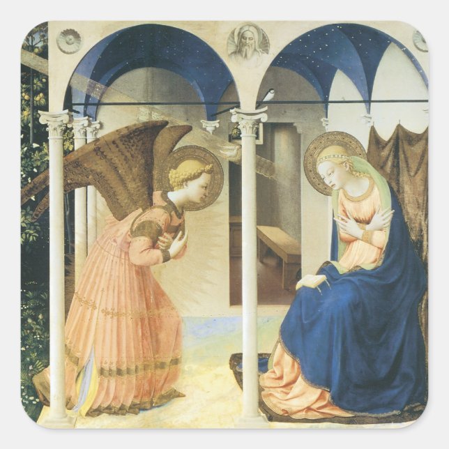 Sticker Carré L'Annonciation de Fra Angelico (Devant)