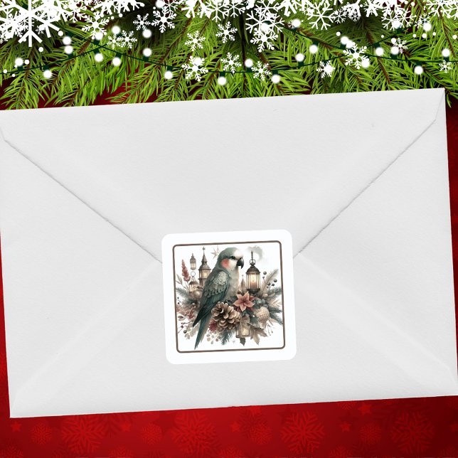 Sticker Carré Lanternes de perruques Noël (Créateur téléchargé)