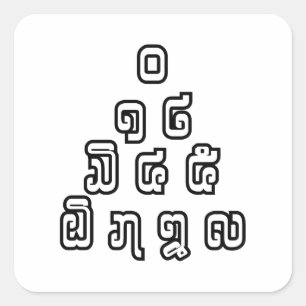 Sticker Carré Laos / Laos Numéros Pyramid Laotien Script